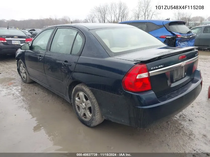 2004 Chevrolet Malibu Lt VIN: 1G1ZU548X4F115208 Lot: 40837739