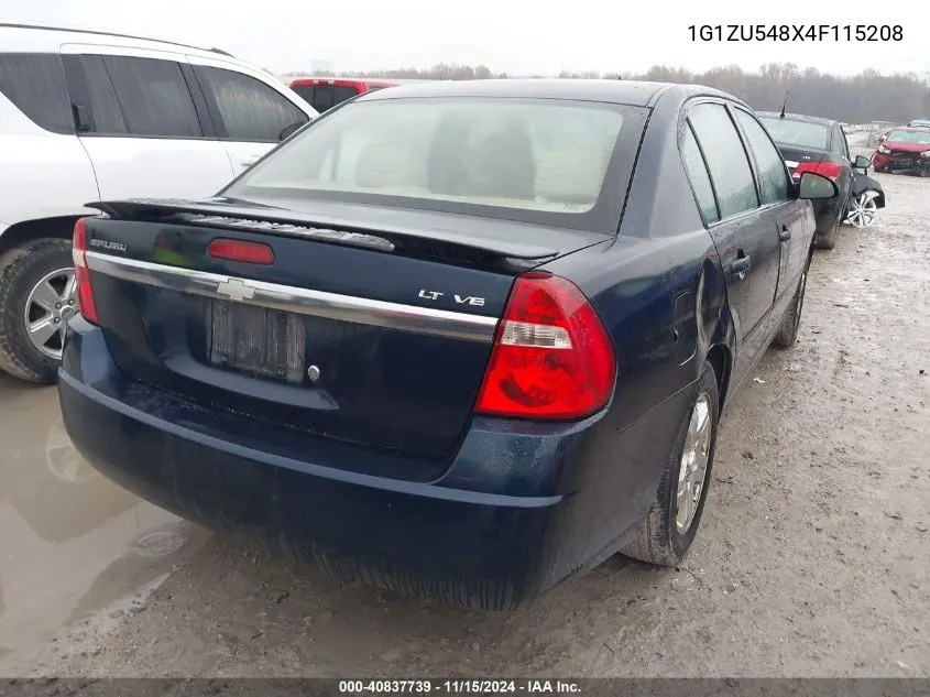 2004 Chevrolet Malibu Lt VIN: 1G1ZU548X4F115208 Lot: 40837739