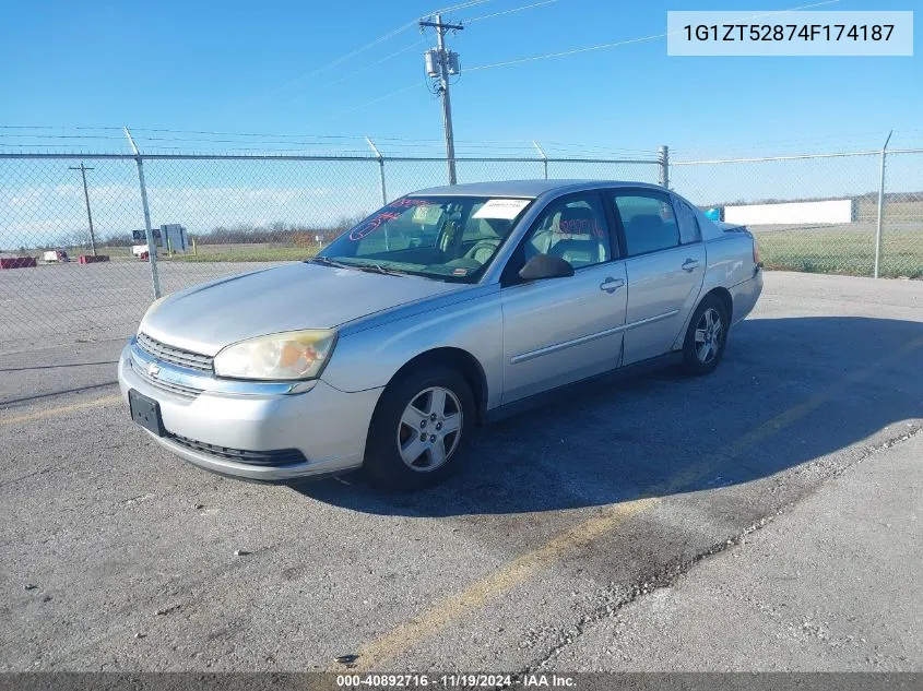 2004 Chevrolet Malibu Ls VIN: 1G1ZT52874F174187 Lot: 40892716