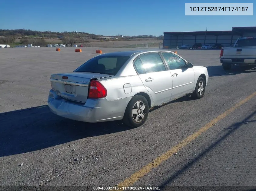 2004 Chevrolet Malibu Ls VIN: 1G1ZT52874F174187 Lot: 40892716