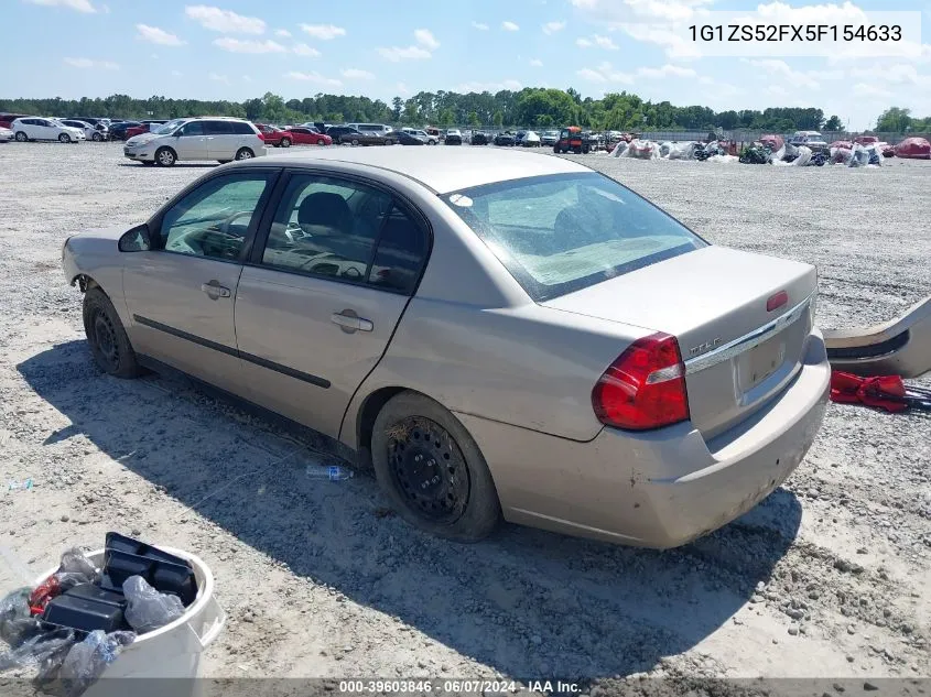 2005 Chevrolet Malibu VIN: 1G1ZS52FX5F154633 Lot: 39603846