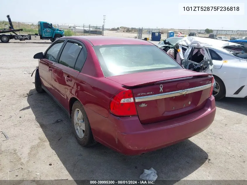 2005 Chevrolet Malibu Ls VIN: 1G1ZT52875F236818 Lot: 39995300