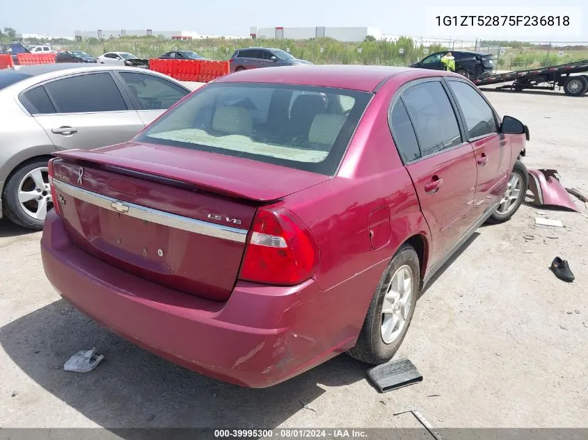 2005 Chevrolet Malibu Ls VIN: 1G1ZT52875F236818 Lot: 39995300