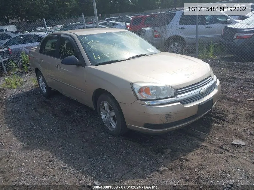 2005 Chevrolet Malibu Ls VIN: 1G1ZT54815F192232 Lot: 40001569