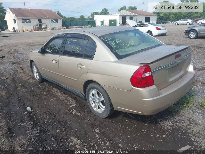 2005 Chevrolet Malibu Ls VIN: 1G1ZT54815F192232 Lot: 40001569