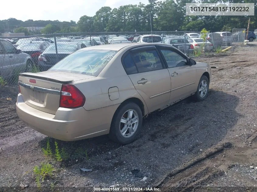 2005 Chevrolet Malibu Ls VIN: 1G1ZT54815F192232 Lot: 40001569