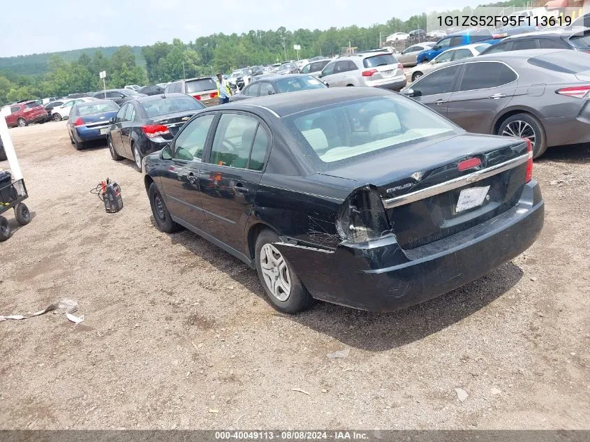 2005 Chevrolet Malibu VIN: 1G1ZS52F95F113619 Lot: 40049113