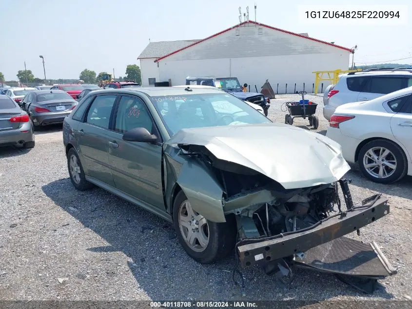 2005 Chevrolet Malibu Maxx Lt VIN: 1G1ZU64825F220994 Lot: 40118708