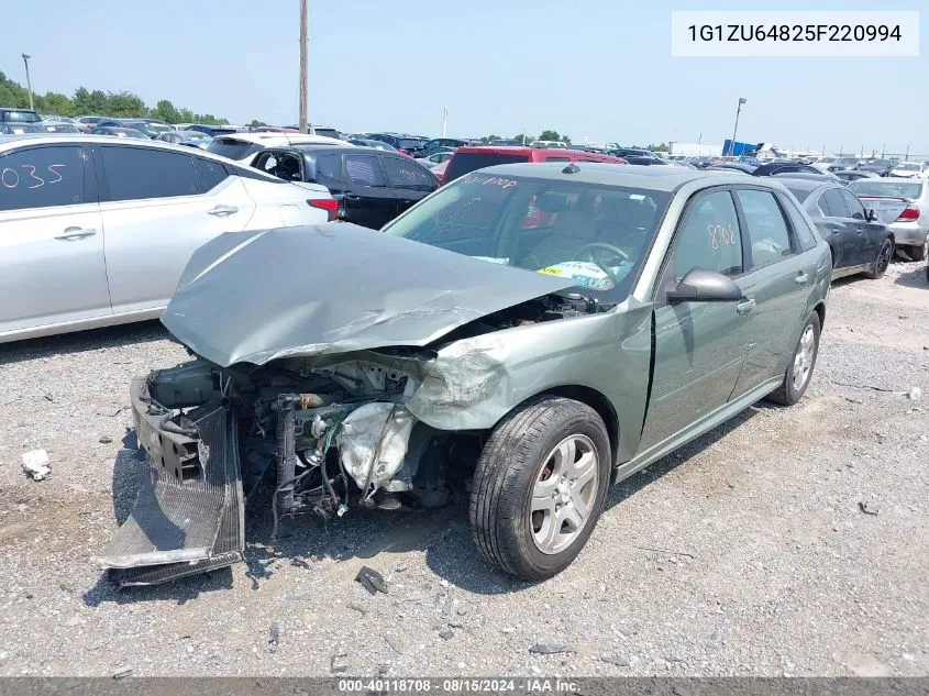 2005 Chevrolet Malibu Maxx Lt VIN: 1G1ZU64825F220994 Lot: 40118708