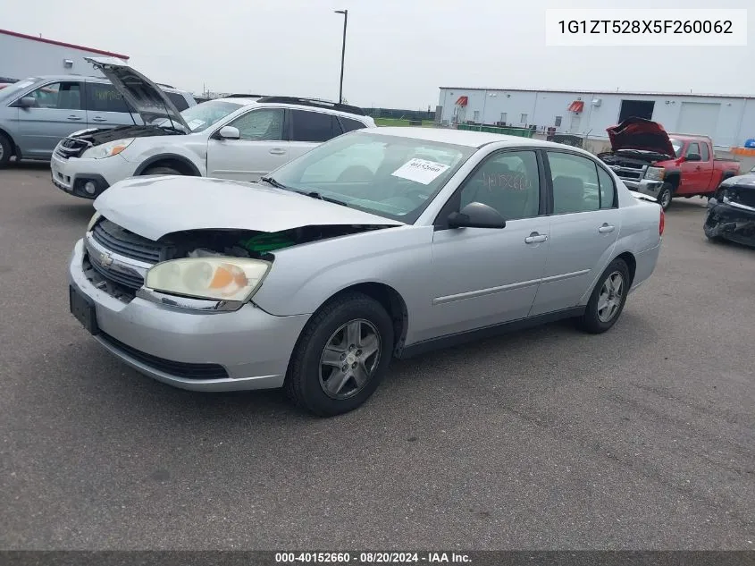 2005 Chevrolet Malibu Ls VIN: 1G1ZT528X5F260062 Lot: 40152660