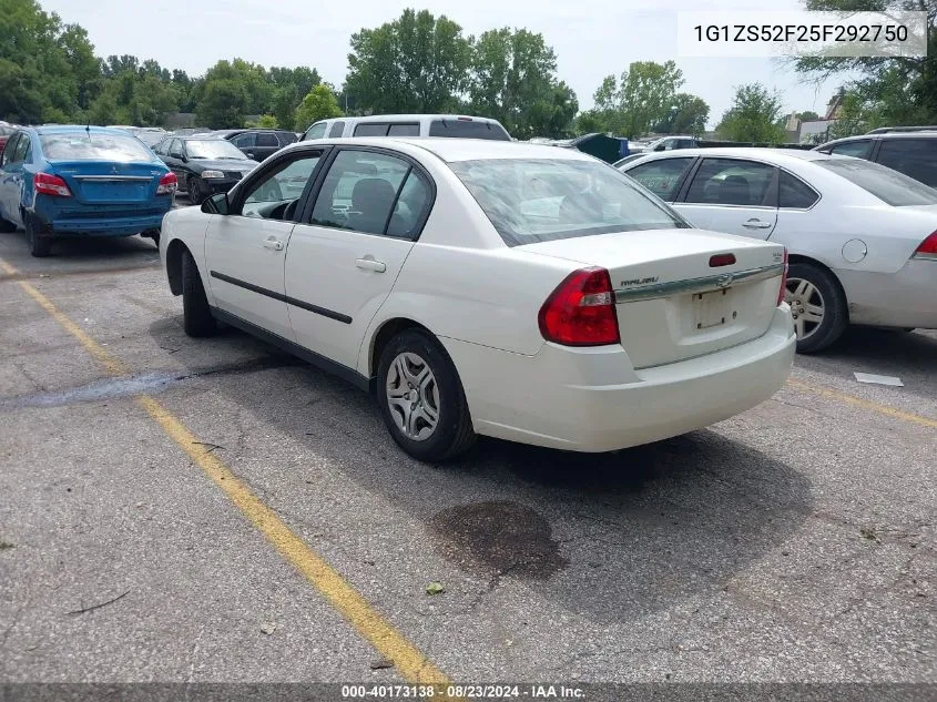 2005 Chevrolet Malibu VIN: 1G1ZS52F25F292750 Lot: 40173138