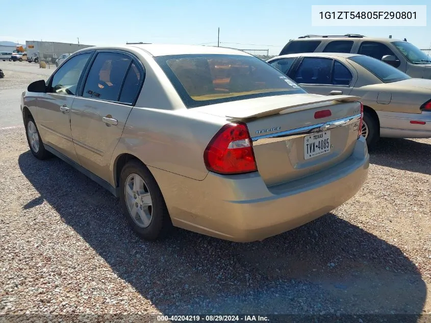 2005 Chevrolet Malibu Ls VIN: 1G1ZT54805F290801 Lot: 40204219