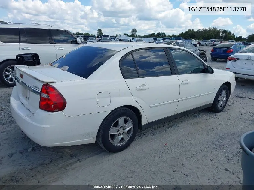 2005 Chevrolet Malibu Ls VIN: 1G1ZT54825F113778 Lot: 40248687