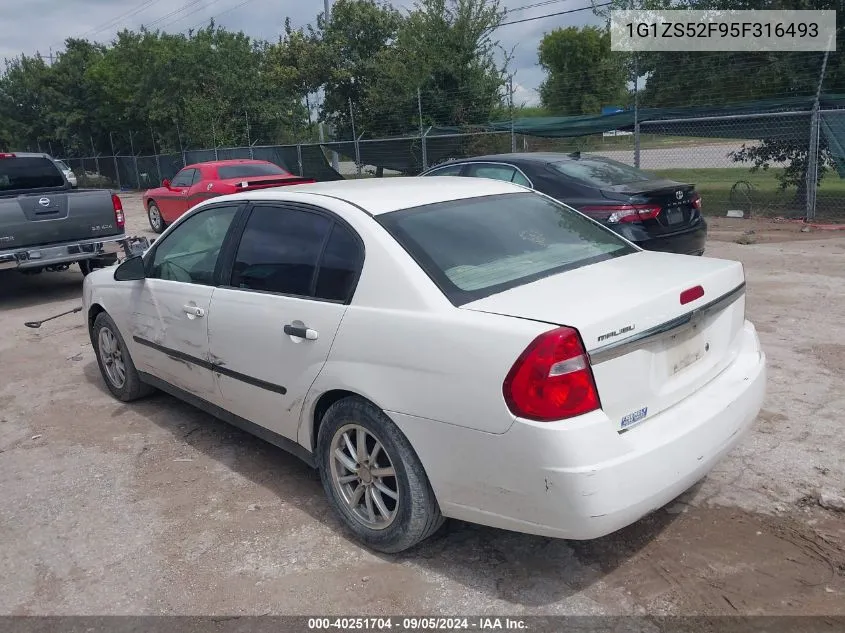 2005 Chevrolet Malibu VIN: 1G1ZS52F95F316493 Lot: 40251704