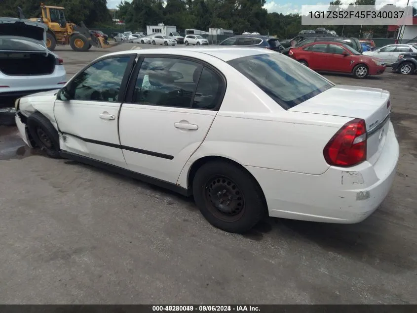 2005 Chevrolet Malibu VIN: 1G1ZS52F45F340037 Lot: 40280049