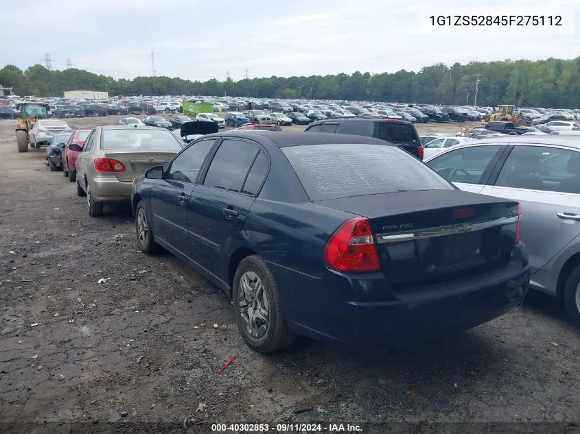 2005 Chevrolet Malibu VIN: 1G1ZS52845F275112 Lot: 40302853