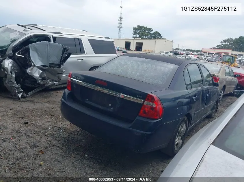 2005 Chevrolet Malibu VIN: 1G1ZS52845F275112 Lot: 40302853