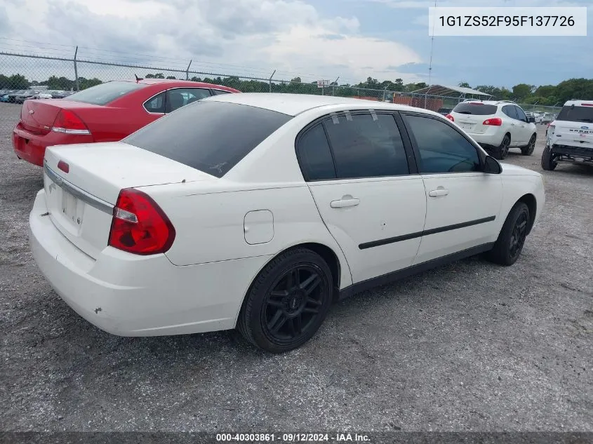 2005 Chevrolet Malibu VIN: 1G1ZS52F95F137726 Lot: 40303861