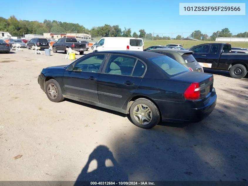 2005 Chevrolet Malibu VIN: 1G1ZS52F95F259566 Lot: 40312684