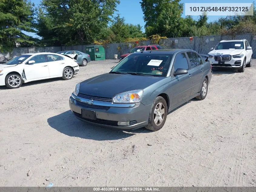 2005 Chevrolet Malibu Lt VIN: 1G1ZU54845F332125 Lot: 40339014