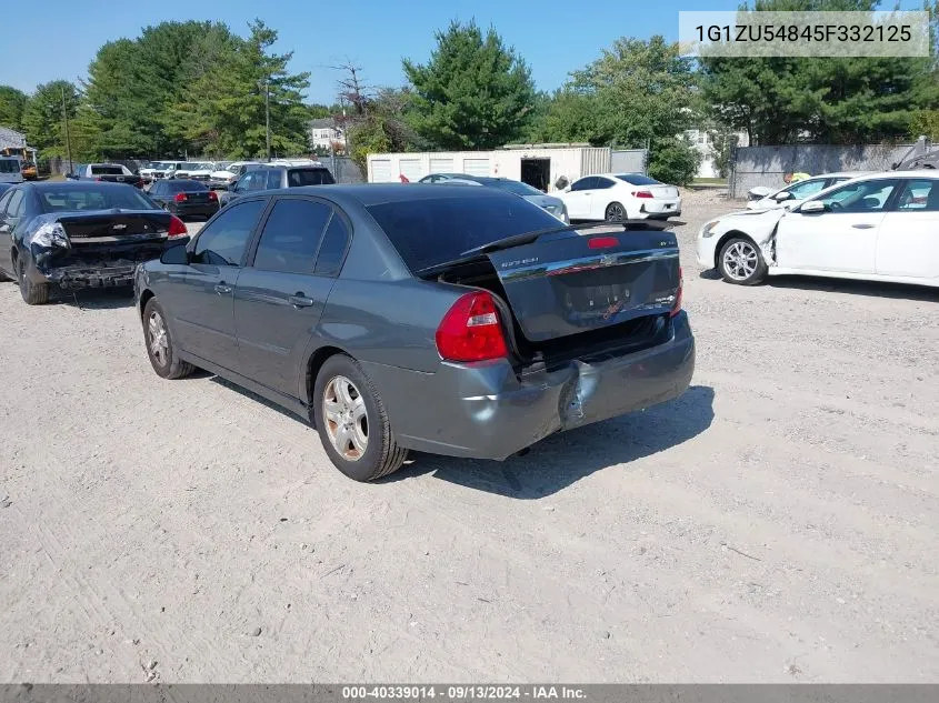 2005 Chevrolet Malibu Lt VIN: 1G1ZU54845F332125 Lot: 40339014