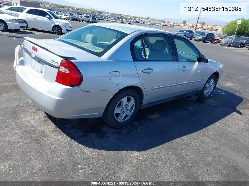 2005 Chevrolet Malibu Ls VIN: 1G1ZT54835F150385 Lot: 40374221