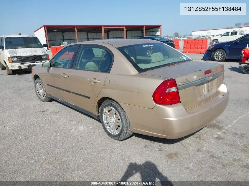 2005 Chevrolet Malibu VIN: 1G1ZS52F55F138484 Lot: 40487087