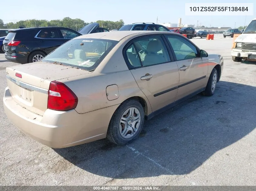 2005 Chevrolet Malibu VIN: 1G1ZS52F55F138484 Lot: 40487087