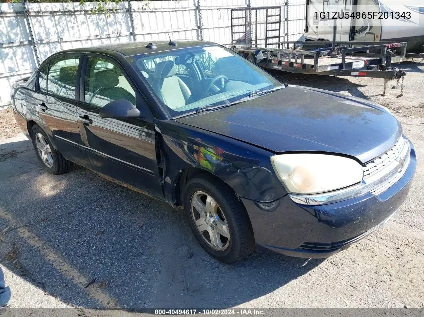 2005 Chevrolet Malibu Lt VIN: 1G1ZU54865F201343 Lot: 40494617