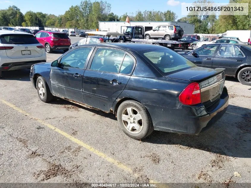 2005 Chevrolet Malibu Lt VIN: 1G1ZU54865F201343 Lot: 40494617