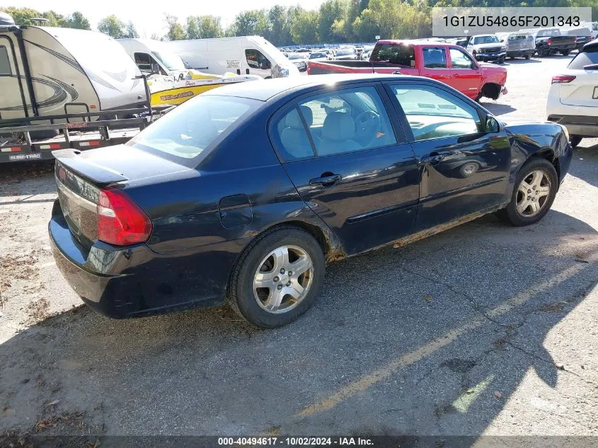 2005 Chevrolet Malibu Lt VIN: 1G1ZU54865F201343 Lot: 40494617