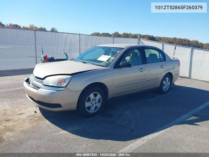 2005 Chevrolet Malibu Ls VIN: 1G1ZT52865F260379 Lot: 40687935