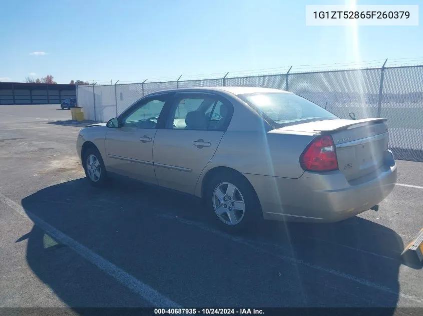 2005 Chevrolet Malibu Ls VIN: 1G1ZT52865F260379 Lot: 40687935