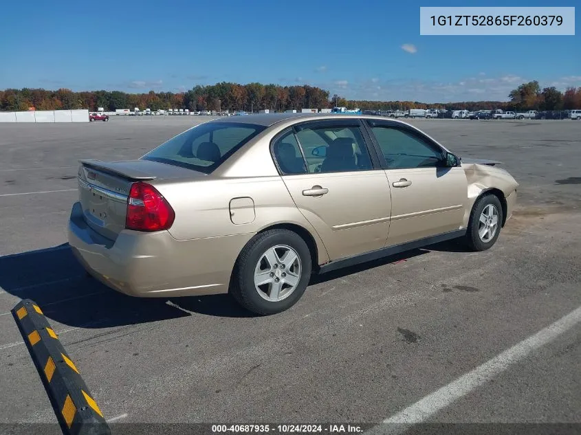 2005 Chevrolet Malibu Ls VIN: 1G1ZT52865F260379 Lot: 40687935