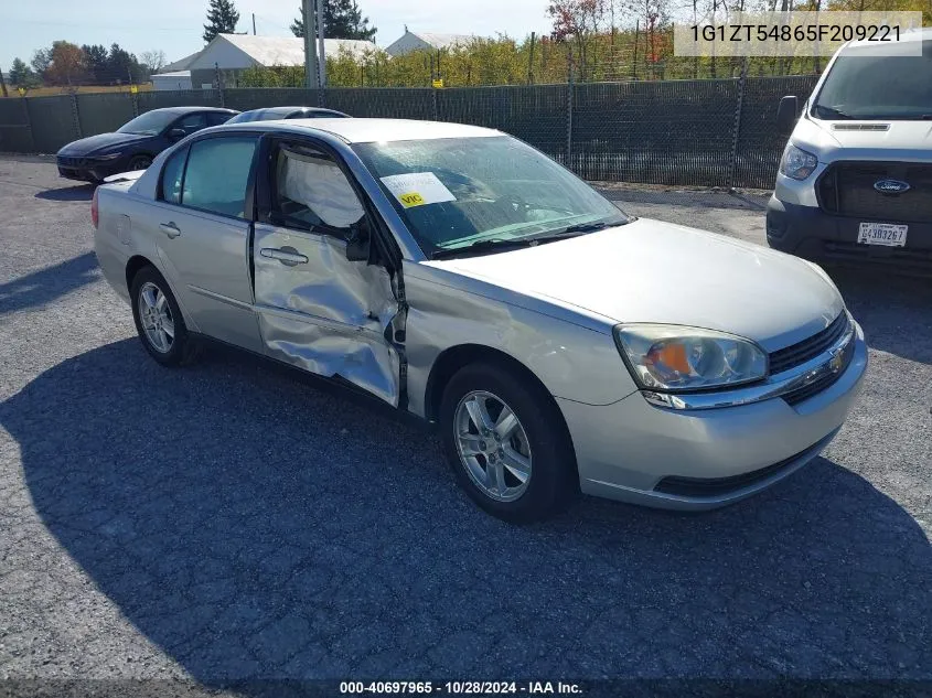 2005 Chevrolet Malibu Ls VIN: 1G1ZT54865F209221 Lot: 40697965