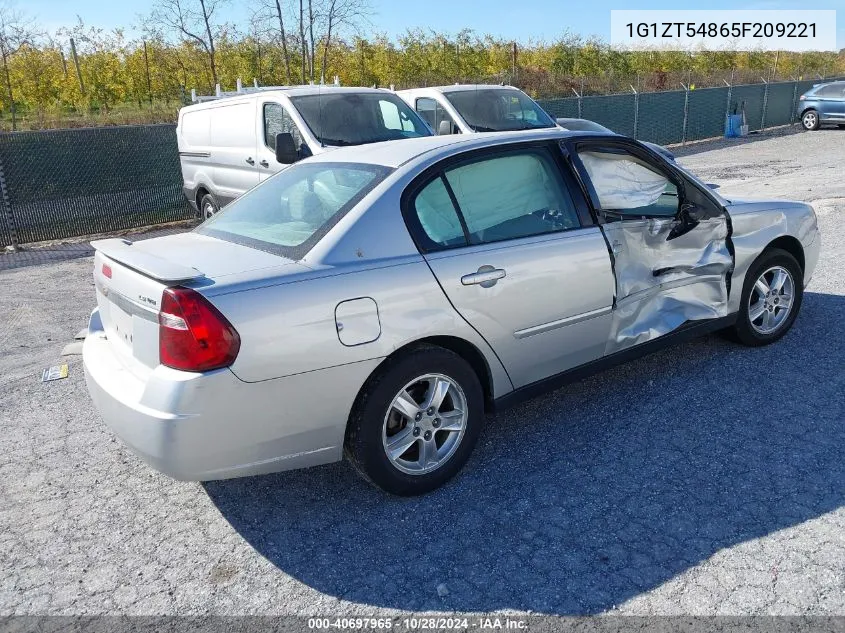 2005 Chevrolet Malibu Ls VIN: 1G1ZT54865F209221 Lot: 40697965