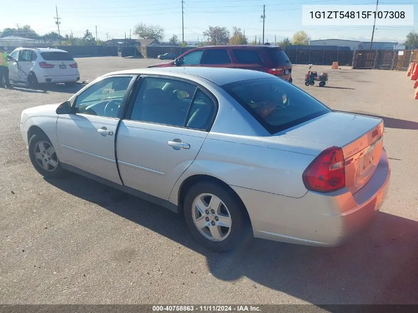 2005 Chevrolet Malibu Ls VIN: 1G1ZT54815F107308 Lot: 40758863