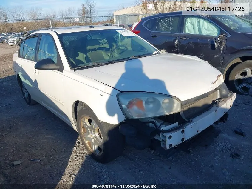 2005 Chevrolet Malibu Lt VIN: 01G1ZU54845F17426 Lot: 40781147