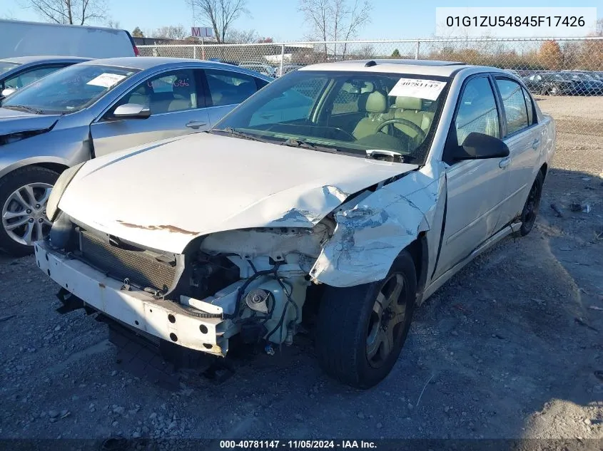 2005 Chevrolet Malibu Lt VIN: 01G1ZU54845F17426 Lot: 40781147