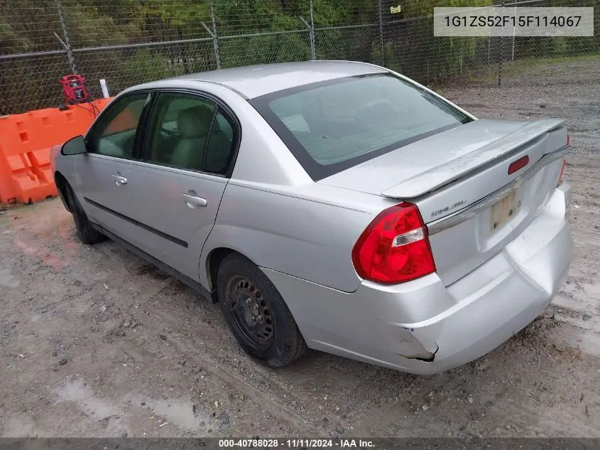 2005 Chevrolet Malibu VIN: 1G1ZS52F15F114067 Lot: 40788028