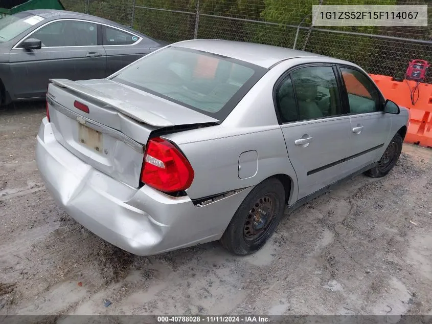 2005 Chevrolet Malibu VIN: 1G1ZS52F15F114067 Lot: 40788028