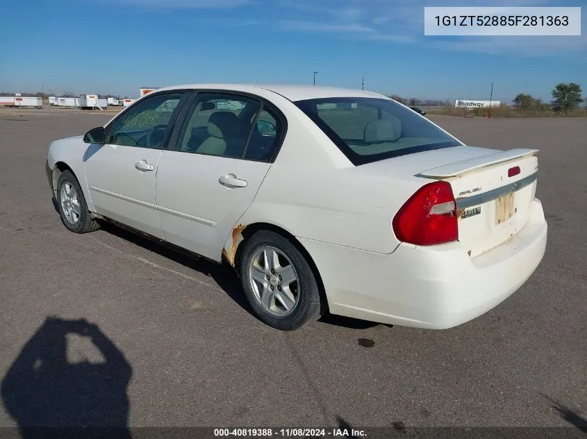 2005 Chevrolet Malibu Ls VIN: 1G1ZT52885F281363 Lot: 40819388