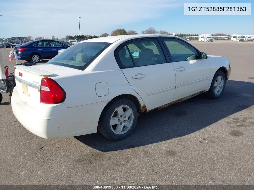 2005 Chevrolet Malibu Ls VIN: 1G1ZT52885F281363 Lot: 40819388