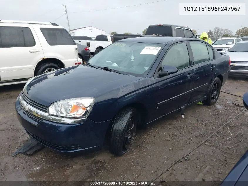 2006 Chevrolet Malibu Lt VIN: 1G1ZT51896F247967 Lot: 37726698