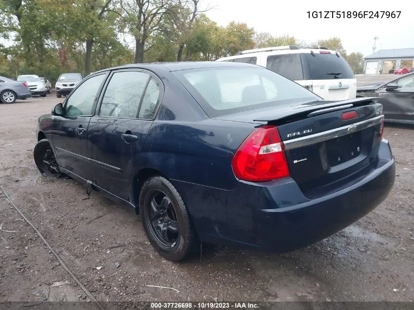 2006 Chevrolet Malibu Lt VIN: 1G1ZT51896F247967 Lot: 37726698