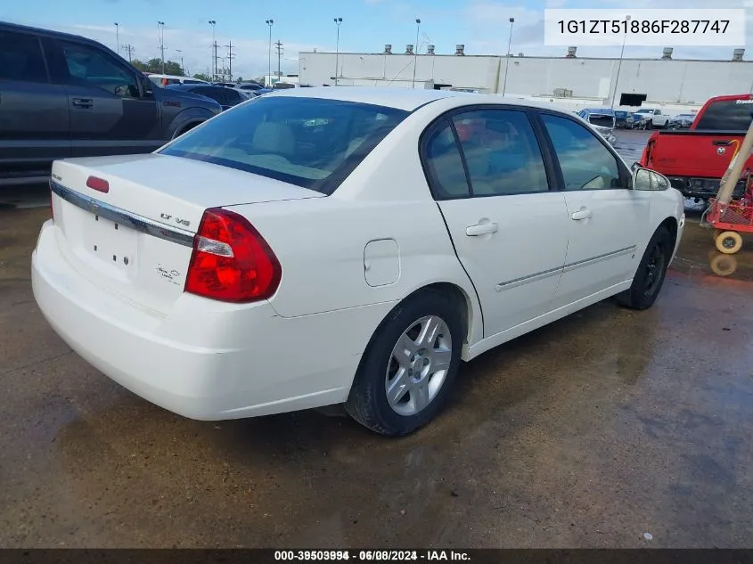 1G1ZT51886F287747 2006 Chevrolet Malibu Lt