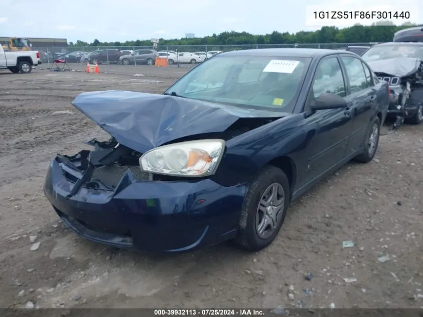 2006 Chevrolet Malibu Ls VIN: 1G1ZS51F86F301440 Lot: 39932113