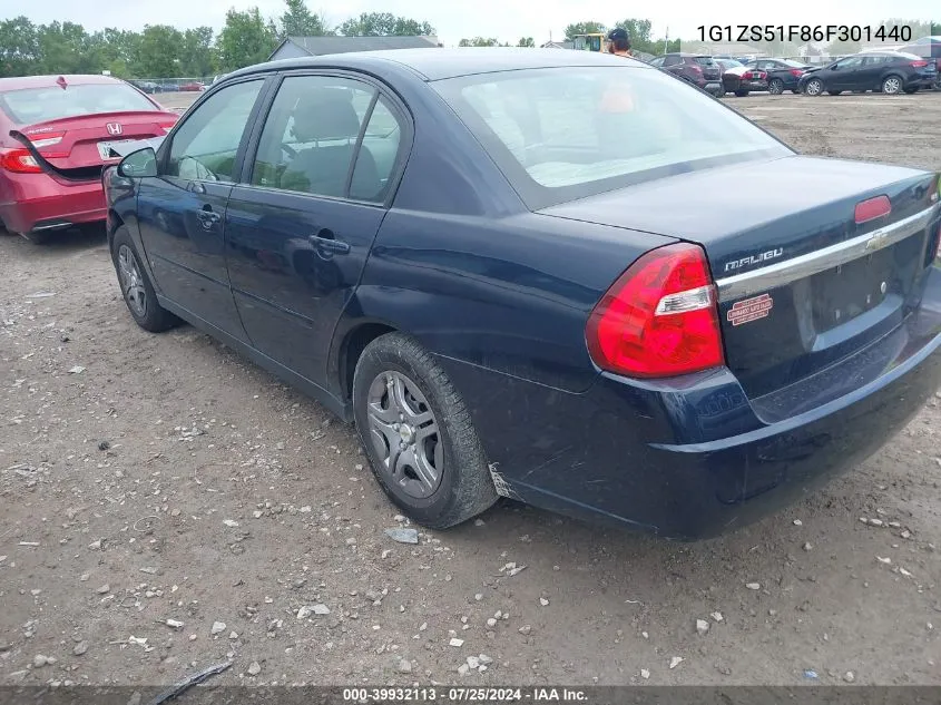 2006 Chevrolet Malibu Ls VIN: 1G1ZS51F86F301440 Lot: 39932113