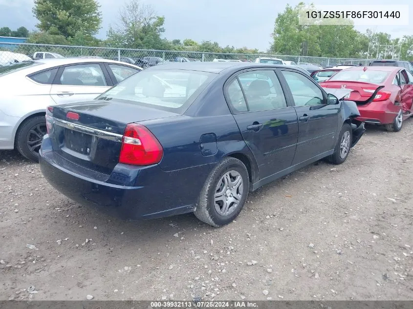 2006 Chevrolet Malibu Ls VIN: 1G1ZS51F86F301440 Lot: 39932113