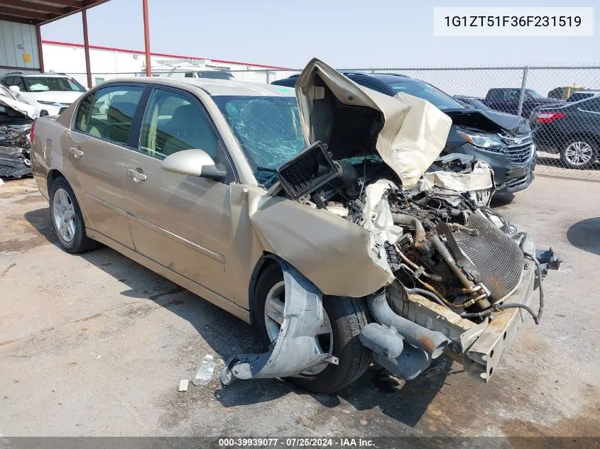 2006 Chevrolet Malibu Lt VIN: 1G1ZT51F36F231519 Lot: 39939077